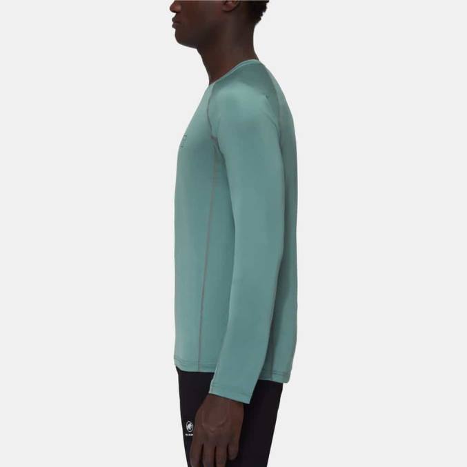 Mammut klær menn selun fl longsleeve logo mørk jade 8L8B870