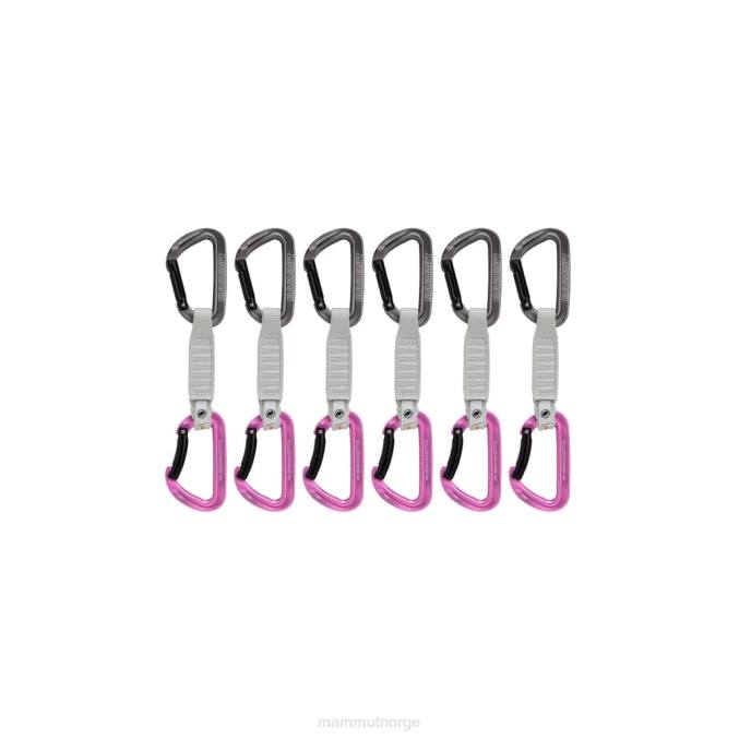 Mammut utstyr unisex arbeidshest nøkkellås 12 cm 6-pack hurtigtrekk grå-rosa 8L8B1364
